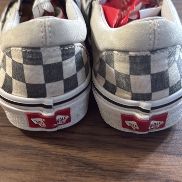 Vans Classic Checkerboard White & Black Slip-On Shoes - Picture 6 of 6